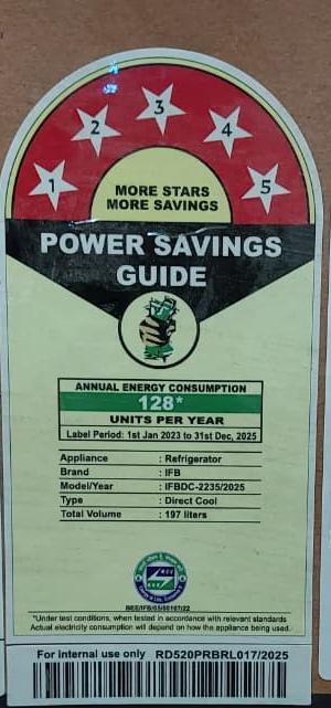 IFB Smart Choice 197L 5 Star Direct-Cool Single Door Refrigerator